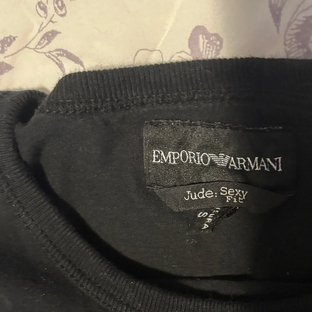 Emporio Armani Black Tee with White Graphic - Picture 2 of 2